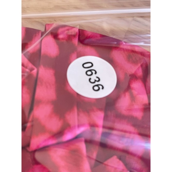 Good American Red Pink Leopard Satin Pajama Pants Drawstring Waist Size 4 (XL) - Picture 9 of 10